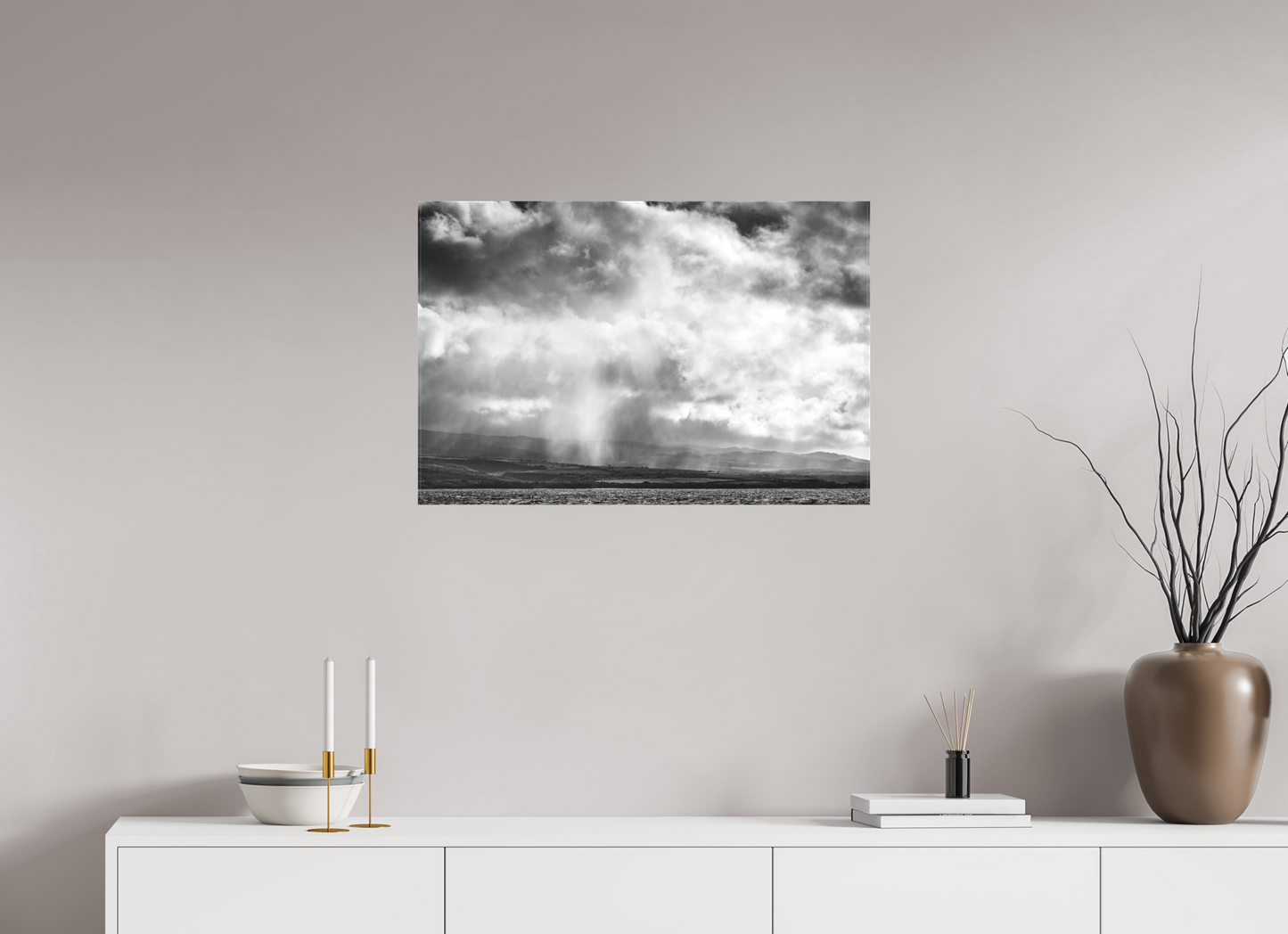 30 x 20″, Matte Canvas Print Rain Showers Along the Napali Coast