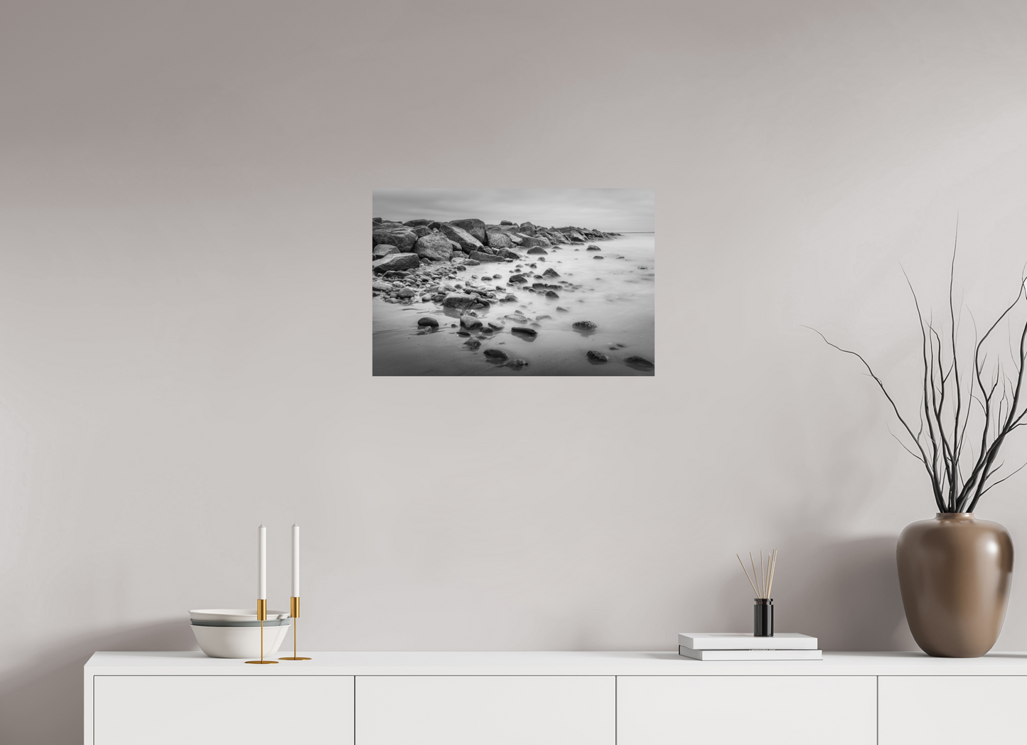 24 x 16″, Photo Print on Fujiflex High Gloss Overcast Morning at Sand Hill Cove
