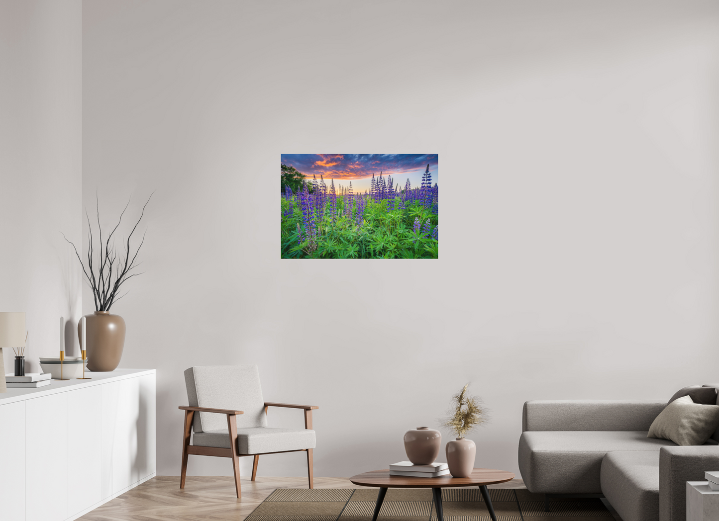 36 x 24″, Basic Matte Photo Print on Fuji Crystal DP II Paper Lupine Sunset
