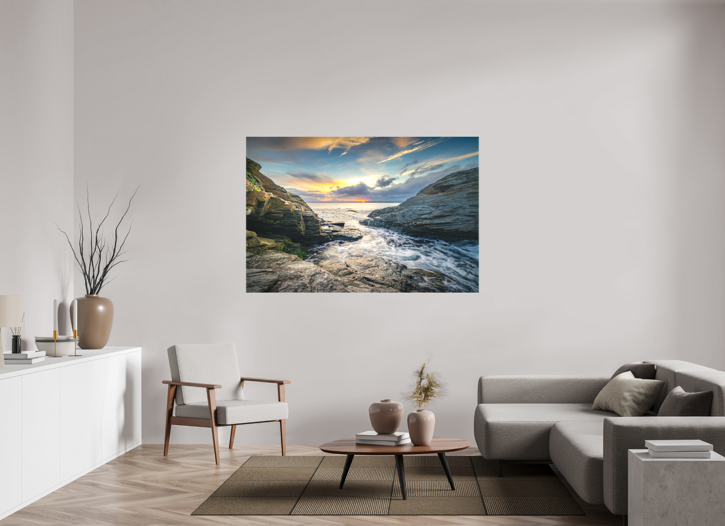 66 x 44″, Matte Canvas Print Vanishing Sun