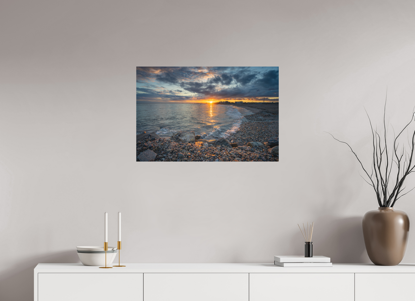 30 x 20″, Basic Matte Photo Print on Fuji Crystal DP II Paper Roger Wheeler State Beach Sunset