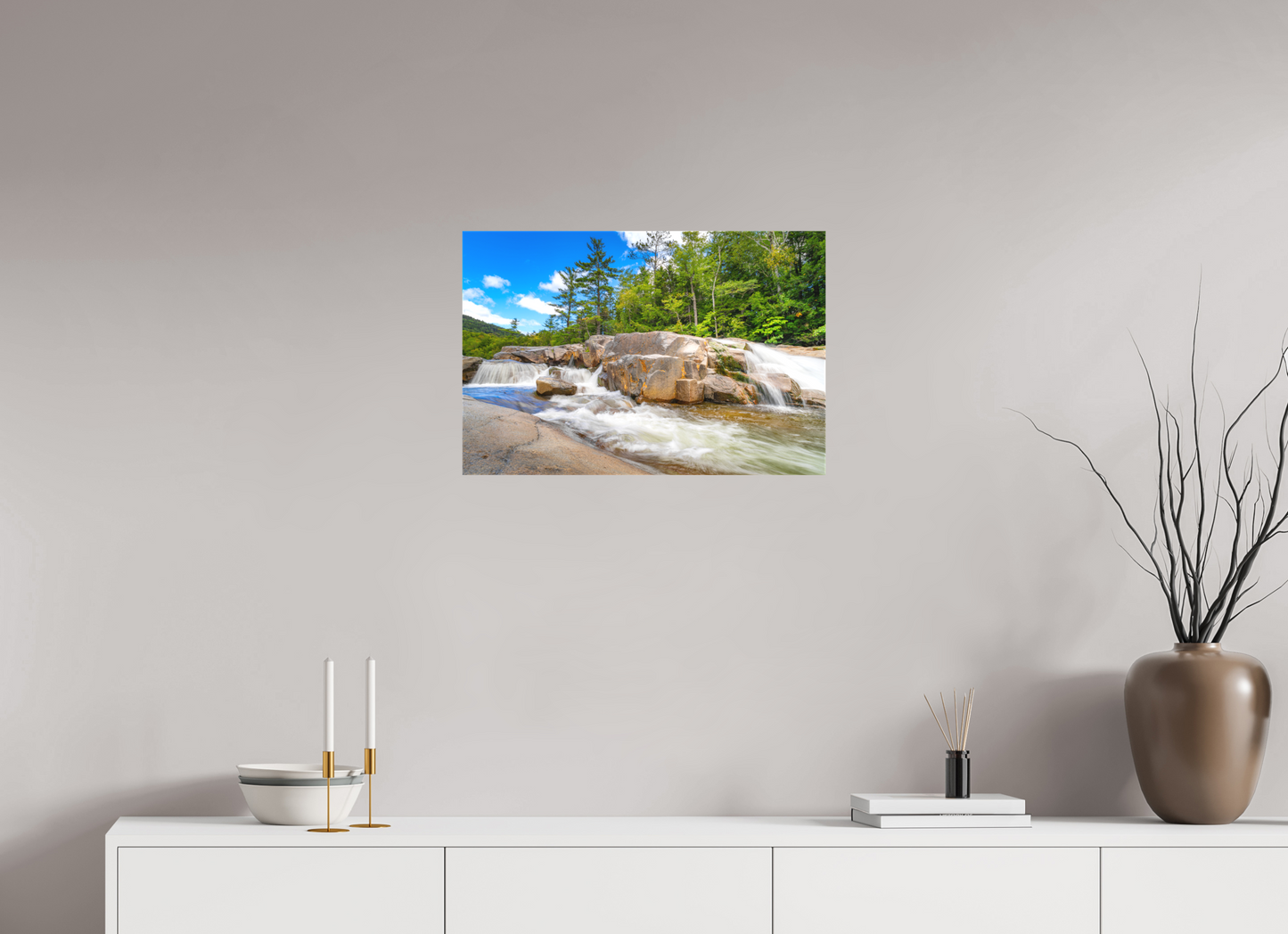 24 x 16″, Matte Canvas Print Kancamagus Waterfall