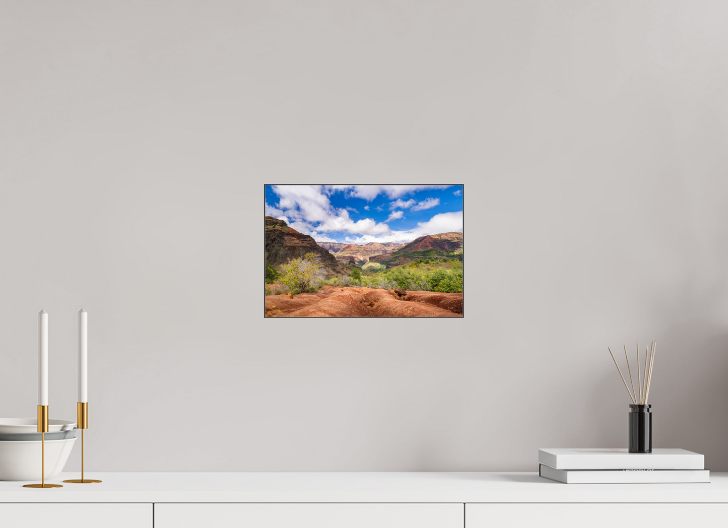 12 x 8″, Photo Print under Acrylic Glass with Black Slimline Case Along the Kukui Trail