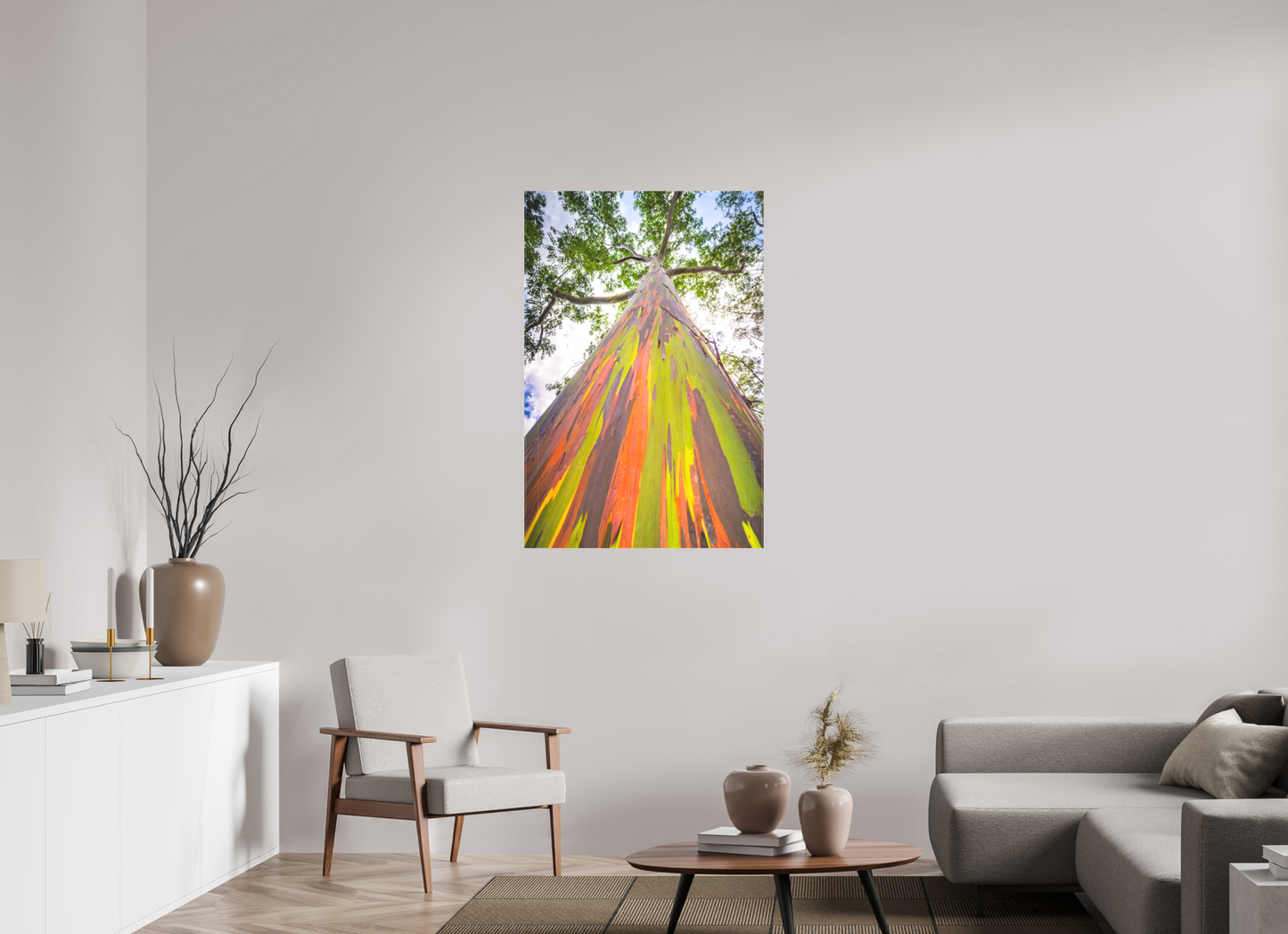 30 x 45″, Matte Canvas Print Rainbow Eucalyptus Tree