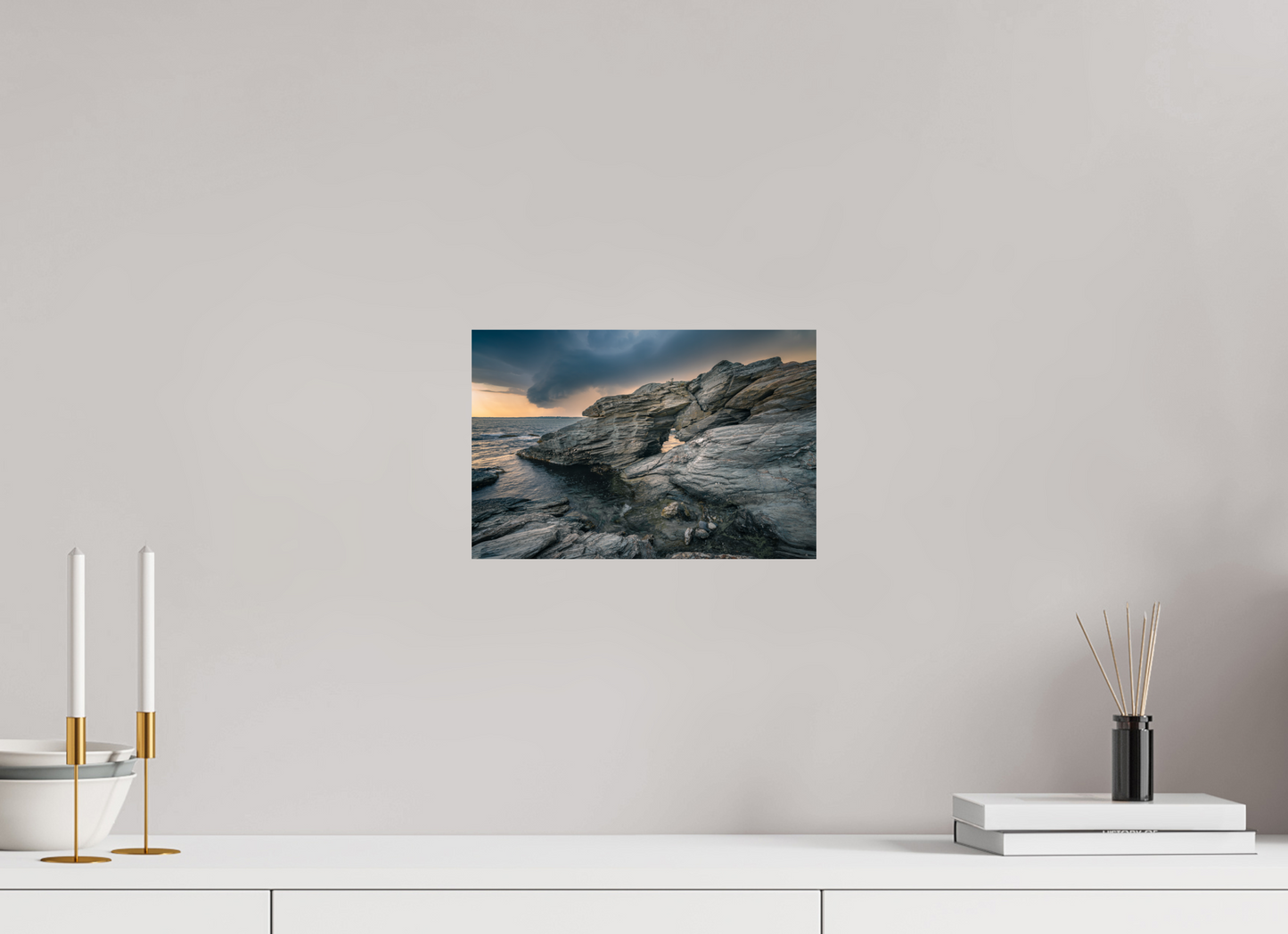 12 x 8″, Premium Metallic Effect Photo Print on Fuji Crystal Pearl Paper Thunderstorm Over Beavertail Arch