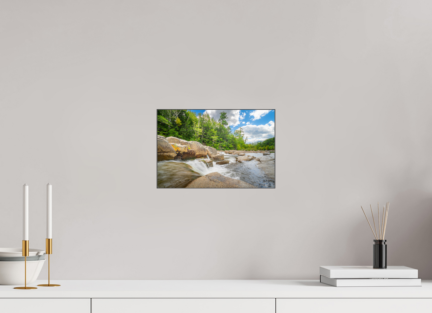 12 x 8″, Photo Print under Acrylic Glass with Black Slimline Case Over the Falls
