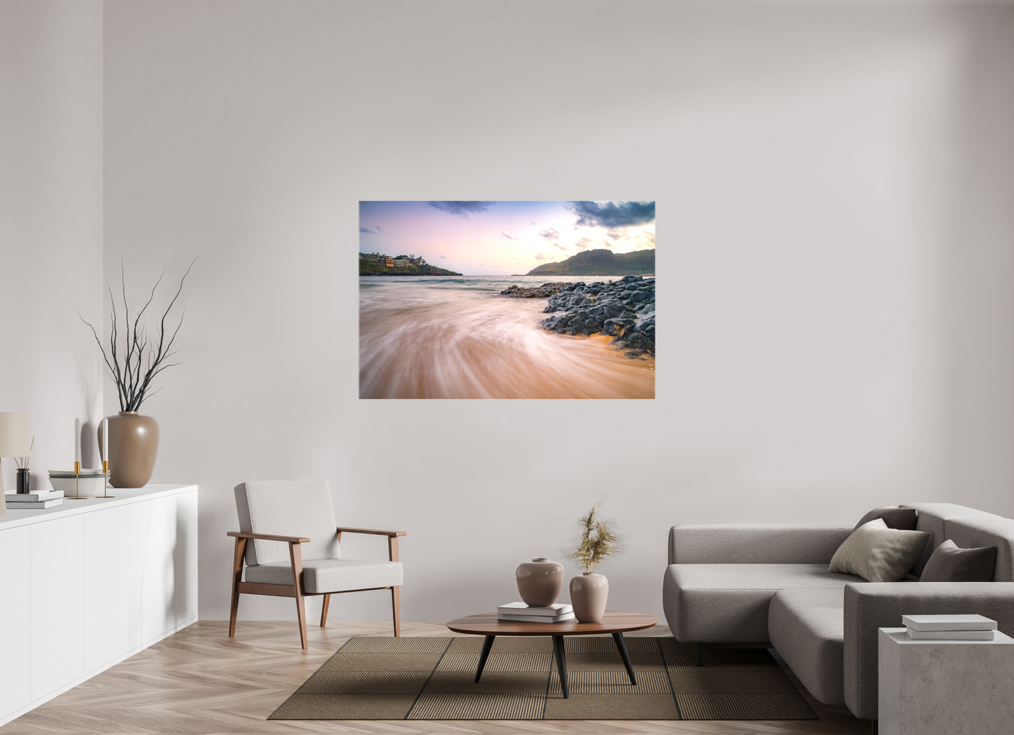 60 x 40″, Matte Canvas Print Waves Retreating