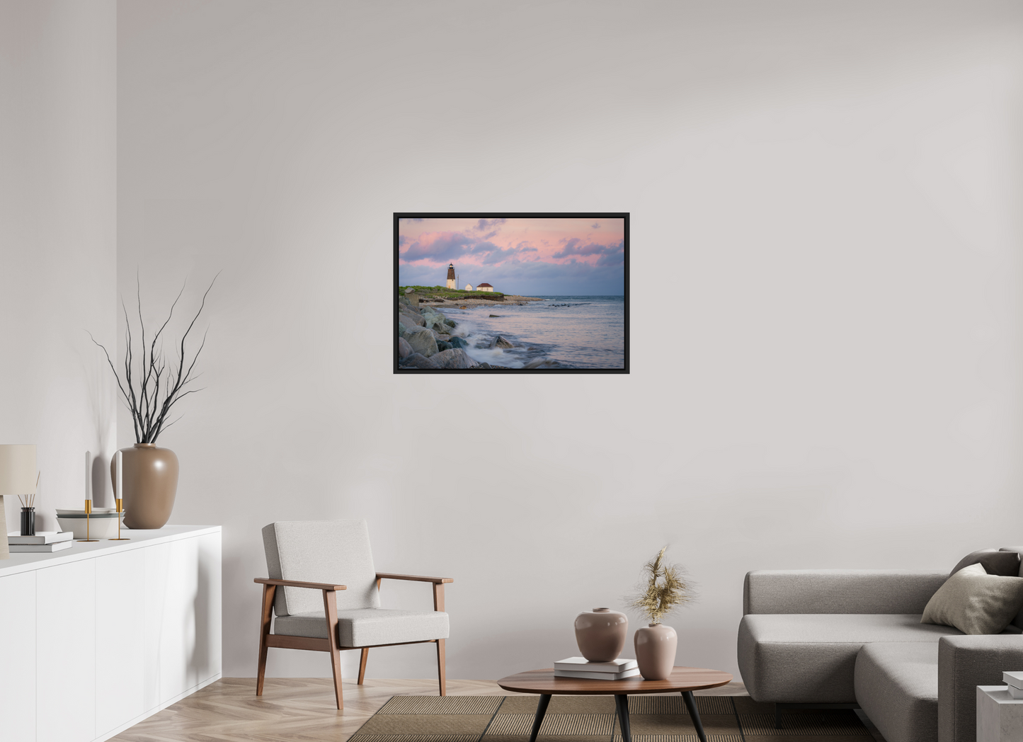 36 x 24″, Premium ChromaLuxe HD Aluminum Metal Print with Black Wood Floater Frame Quiet Sunset at Camp Cronin