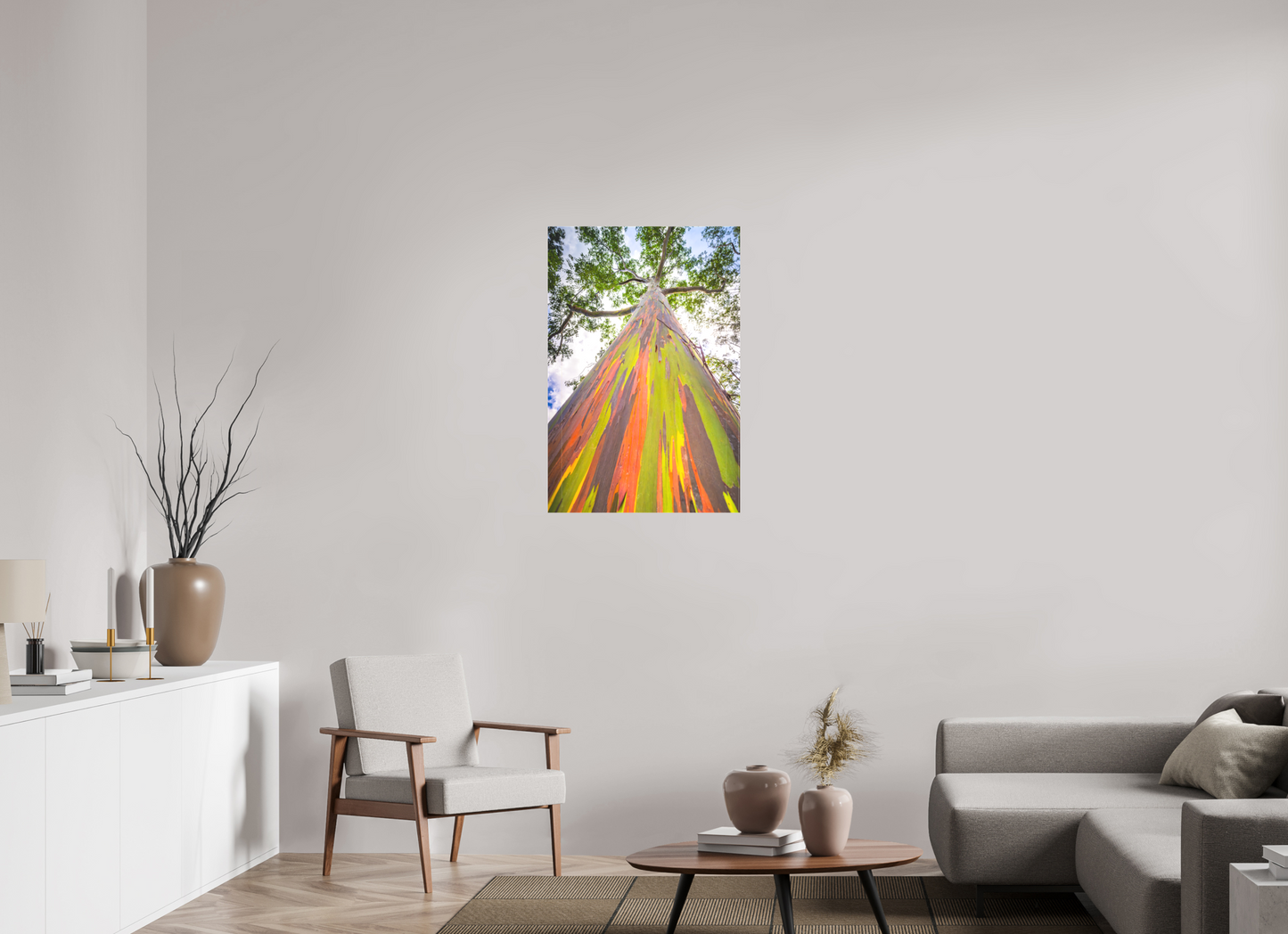 24 x 36″, Matte Canvas Print Rainbow Eucalyptus Tree