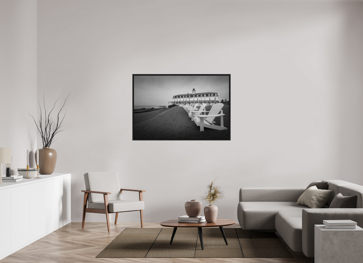 54 x 36″, Premium Photo Print under Acrylic Glass with Black Wood Floater Frame The Spring House