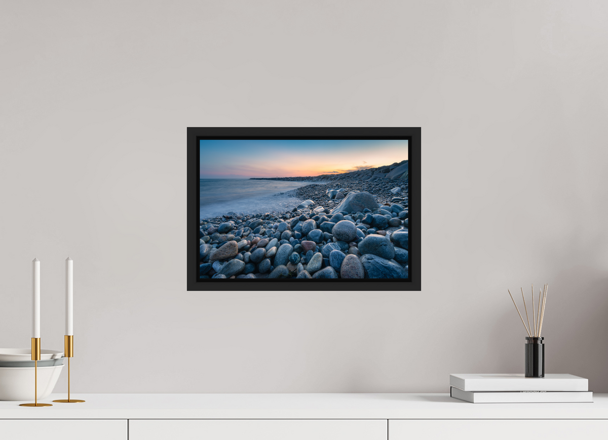 15 x 10″, Premium ChromaLuxe HD Aluminum Metal Print with Black Wood Floater Frame A Sea of Pebbles at Camp Cronin