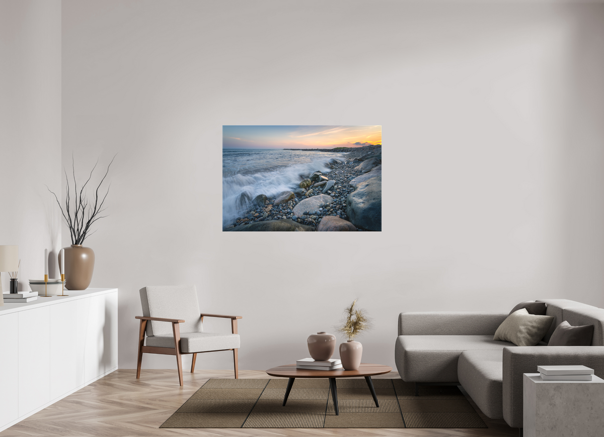 54 x 36″, Matte Canvas Print Waves Crashing at Camp Cronin