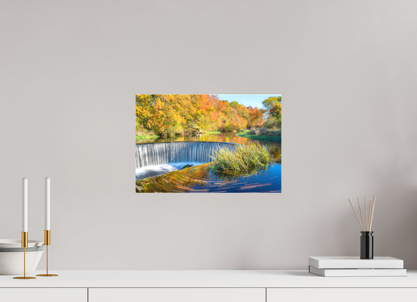 15 x 10″, Matte Canvas Print Peak Fall Colors Over Horseshoe Falls