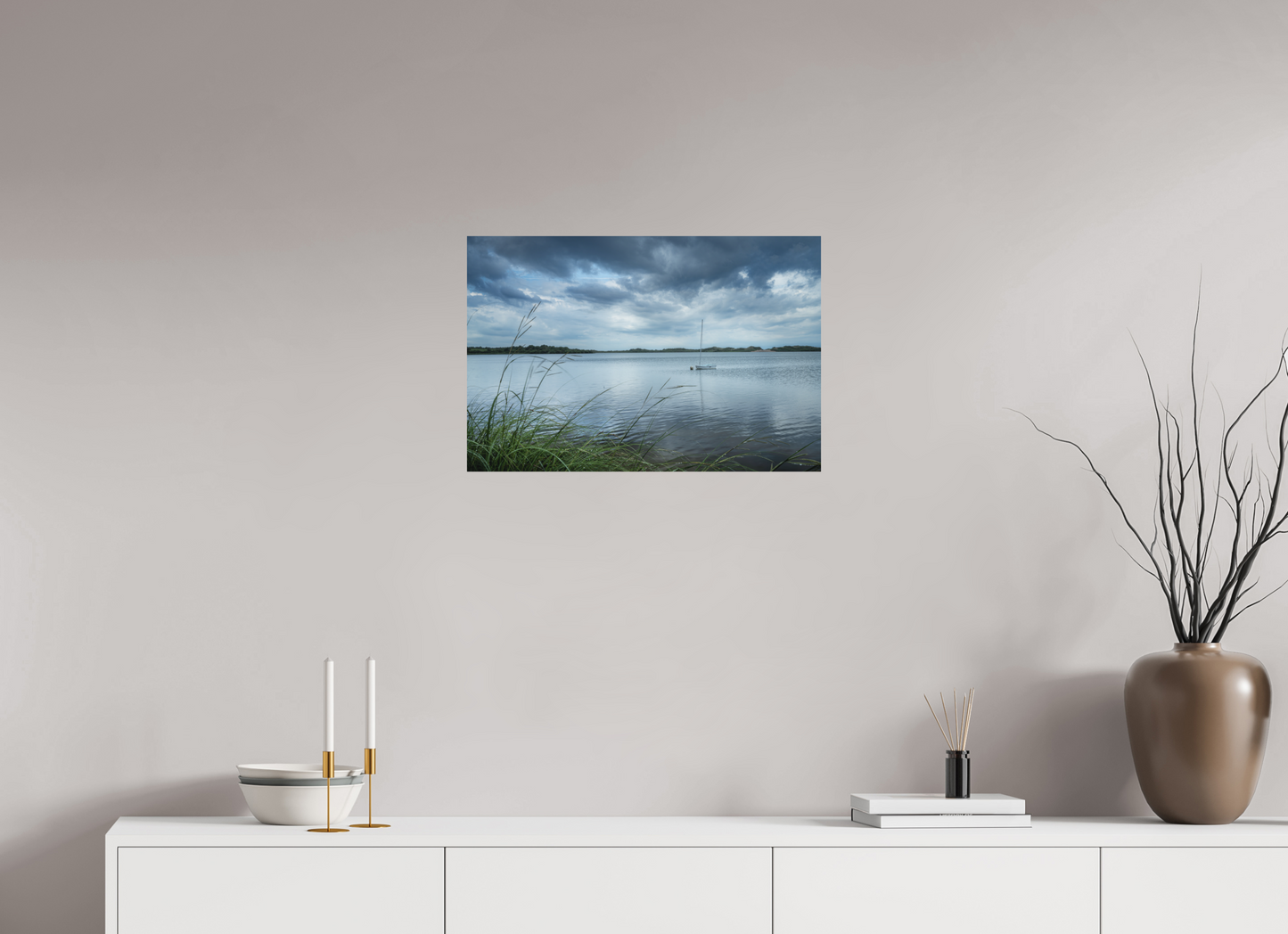 24 x 16″, Matte Photo Print on Fuji Crystal DP II Lonely Boat on Sachem Pond
