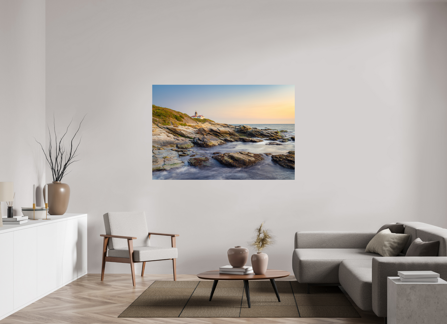 66 x 44″, ChromaLuxe HD Metal Print Beavertail Lighthouse
