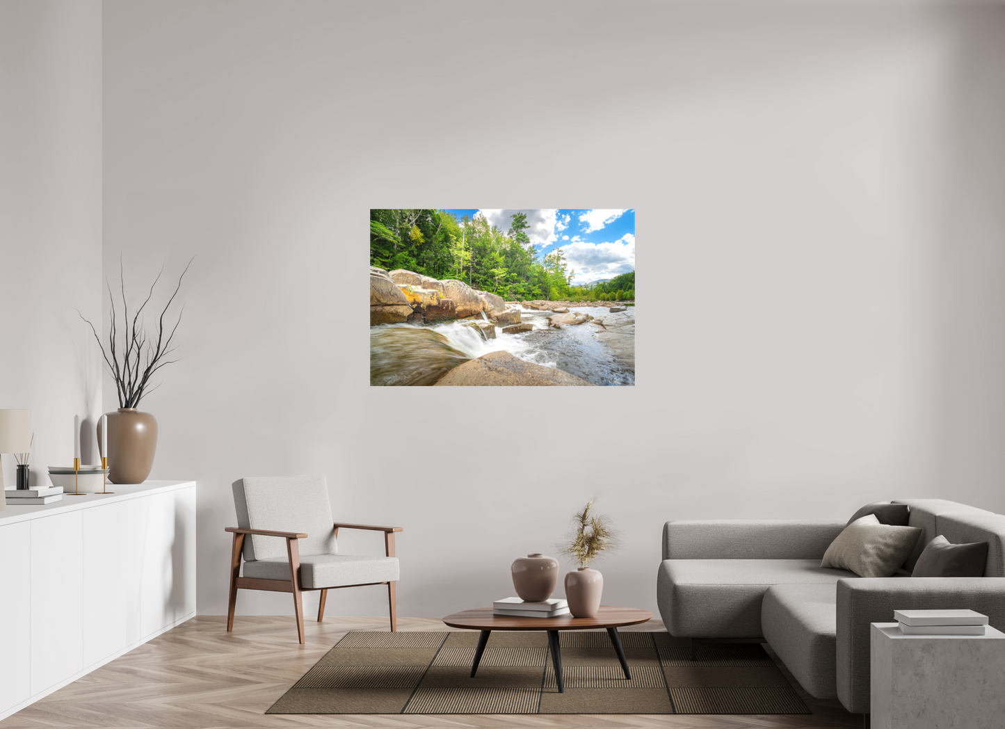 54 x 36″, Matte Canvas Print Over the Falls