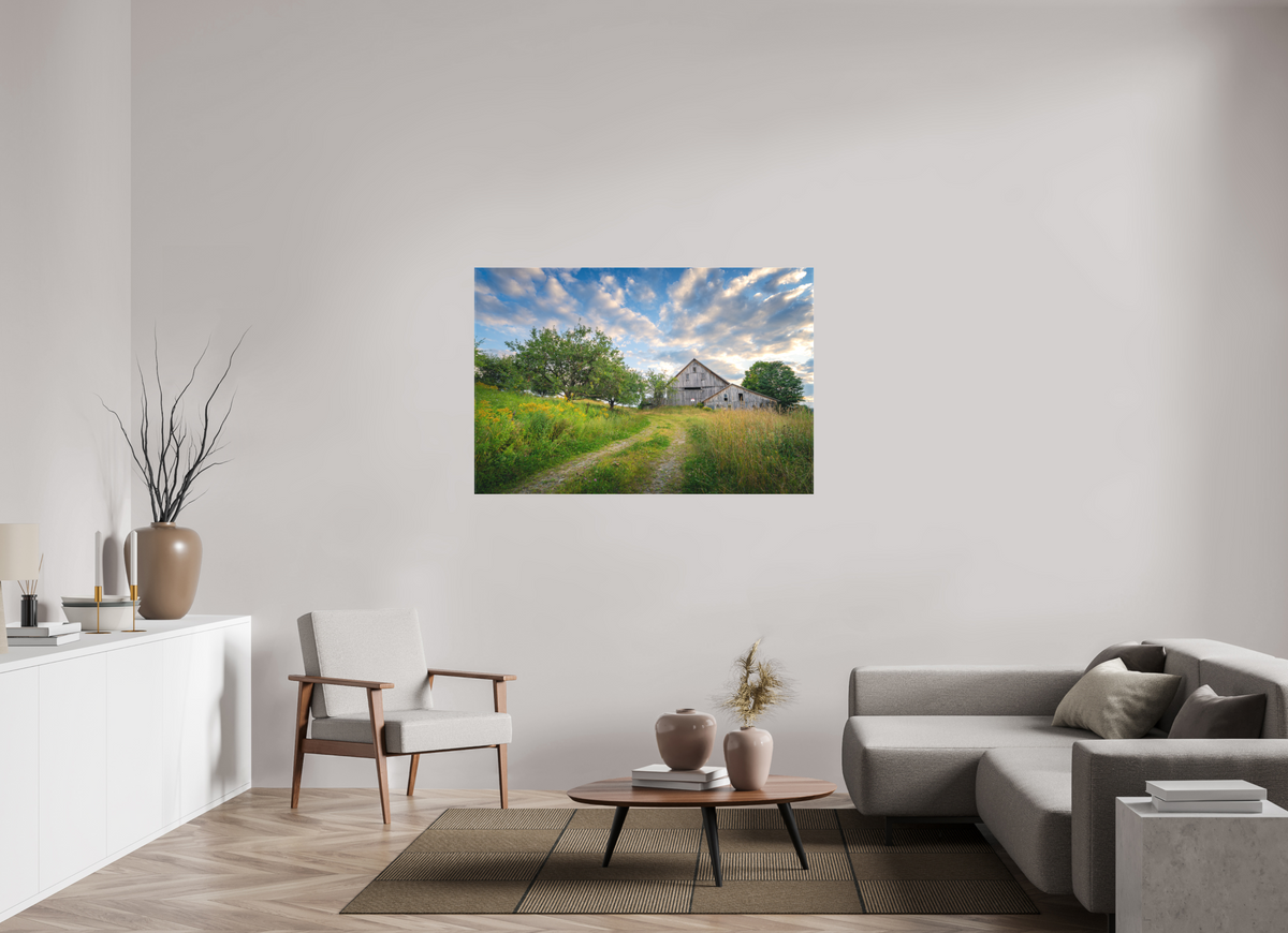 54 x 36″, Matte Canvas Print Countryside Barn