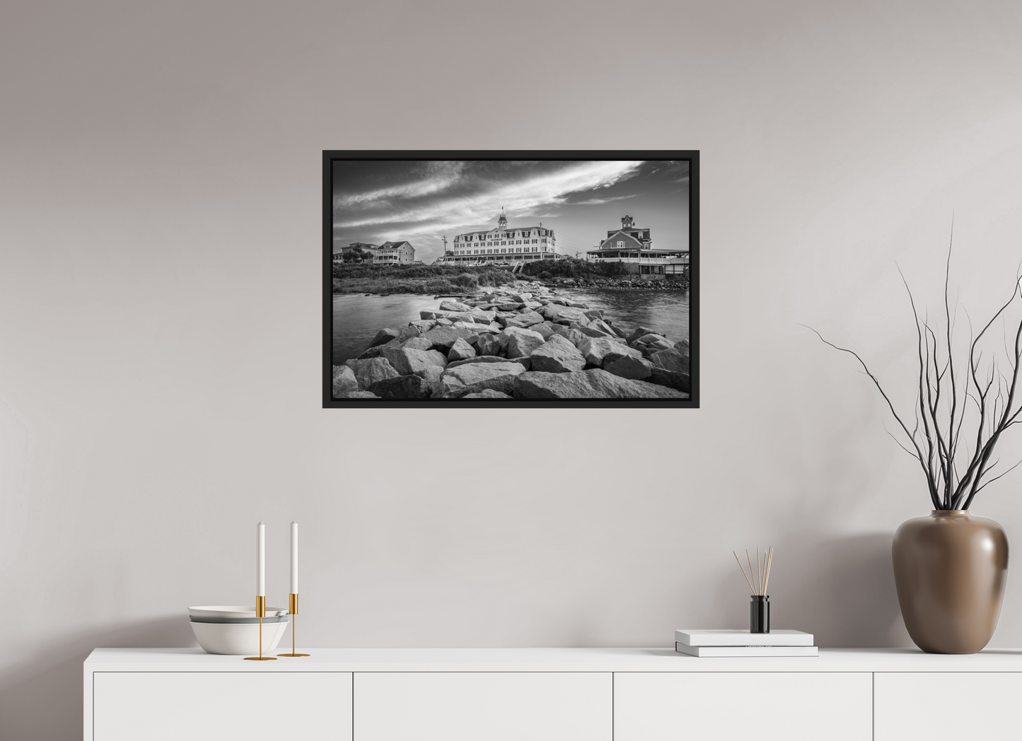 30 x 20″, Photo Print under Acrylic Glass with Black Wood Floater Frame The National Hotel