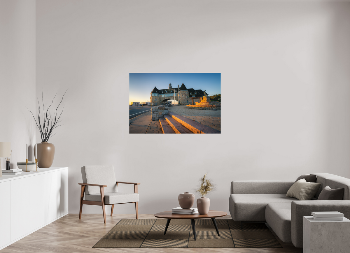 54 x 36″, Premium ChromaLuxe HD Aluminum Metal Print Golden Sunrise at The Towers