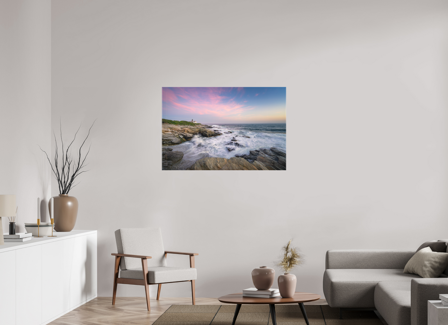 45 x 30″, Matte Canvas Print Rough Seas at Sunset