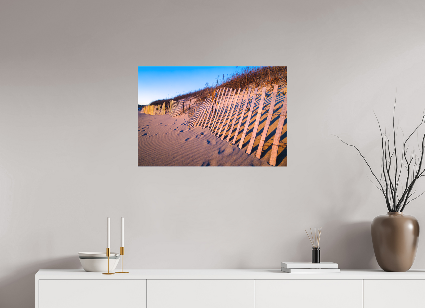 30 x 20″, Matte Canvas Print Sunset Glow on Sand Hill Cove Dunes