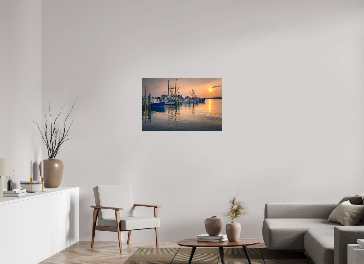 36 x 24″, Basic Photo Print on Fuji Crystal DP II Paper Boats at Sunset