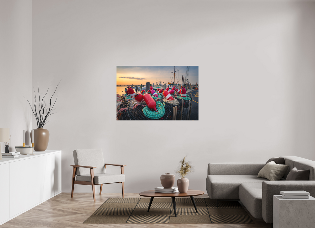 54 x 36″, Basic Matte Photo Print on Fuji Crystal DP II Paper Buoys, Boats, and Lobster Pots
