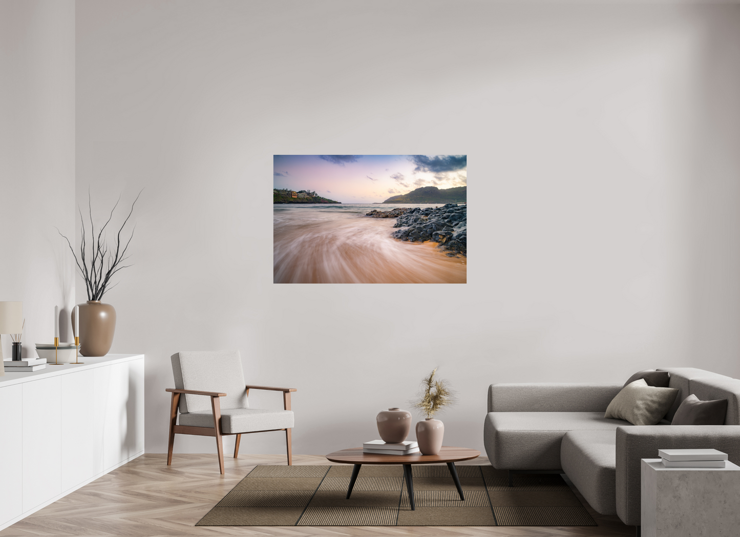 54 x 36″, ChromaLuxe HD Metal Print Waves Retreating