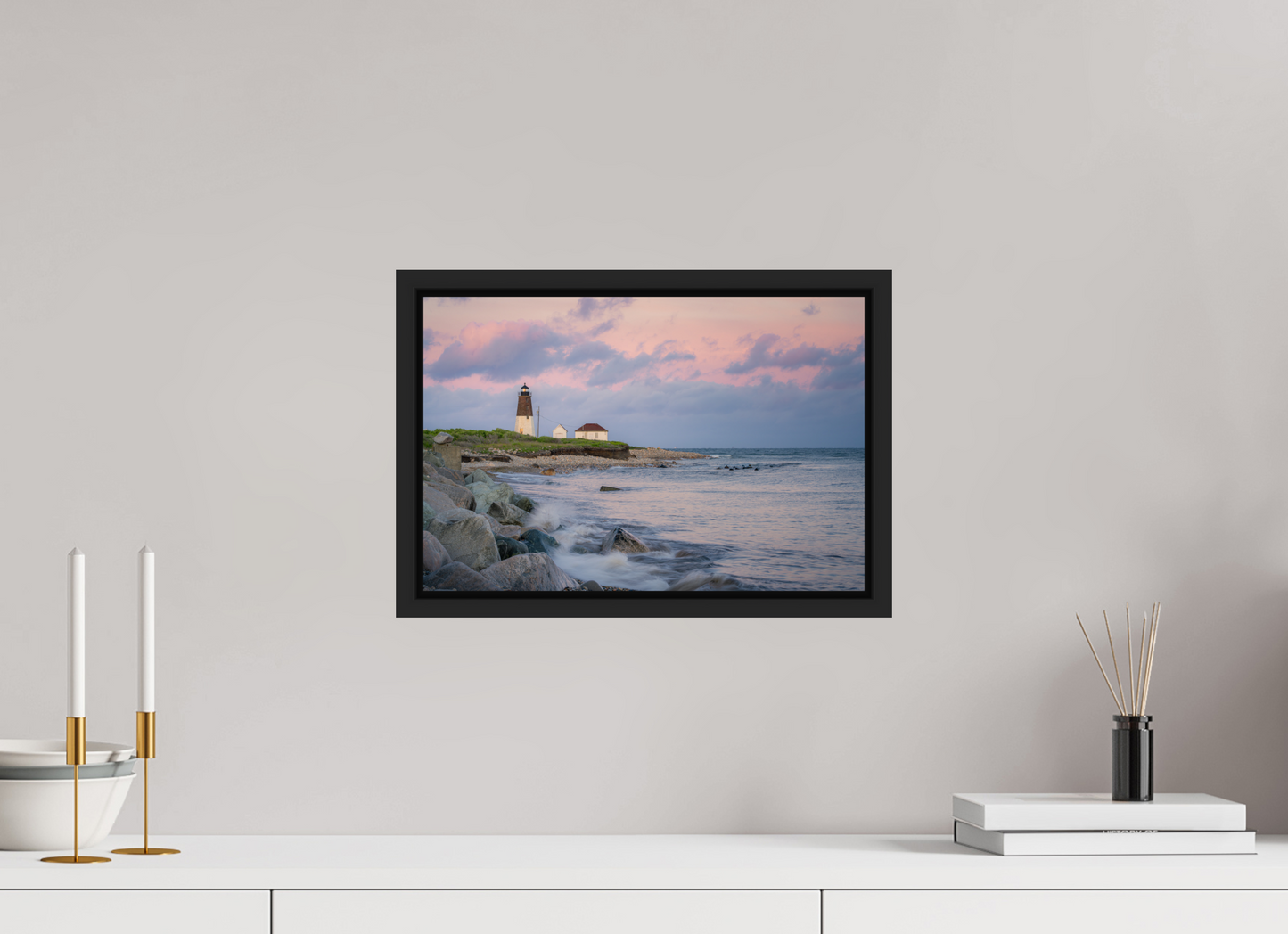 15 x 10″, Premium ChromaLuxe HD Aluminum Metal Print with Black Wood Floater Frame Quiet Sunset at Camp Cronin