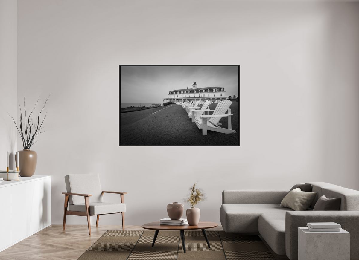 66 x 44″, Premium Photo Print under Acrylic Glass with Black Wood Floater Frame The Spring House