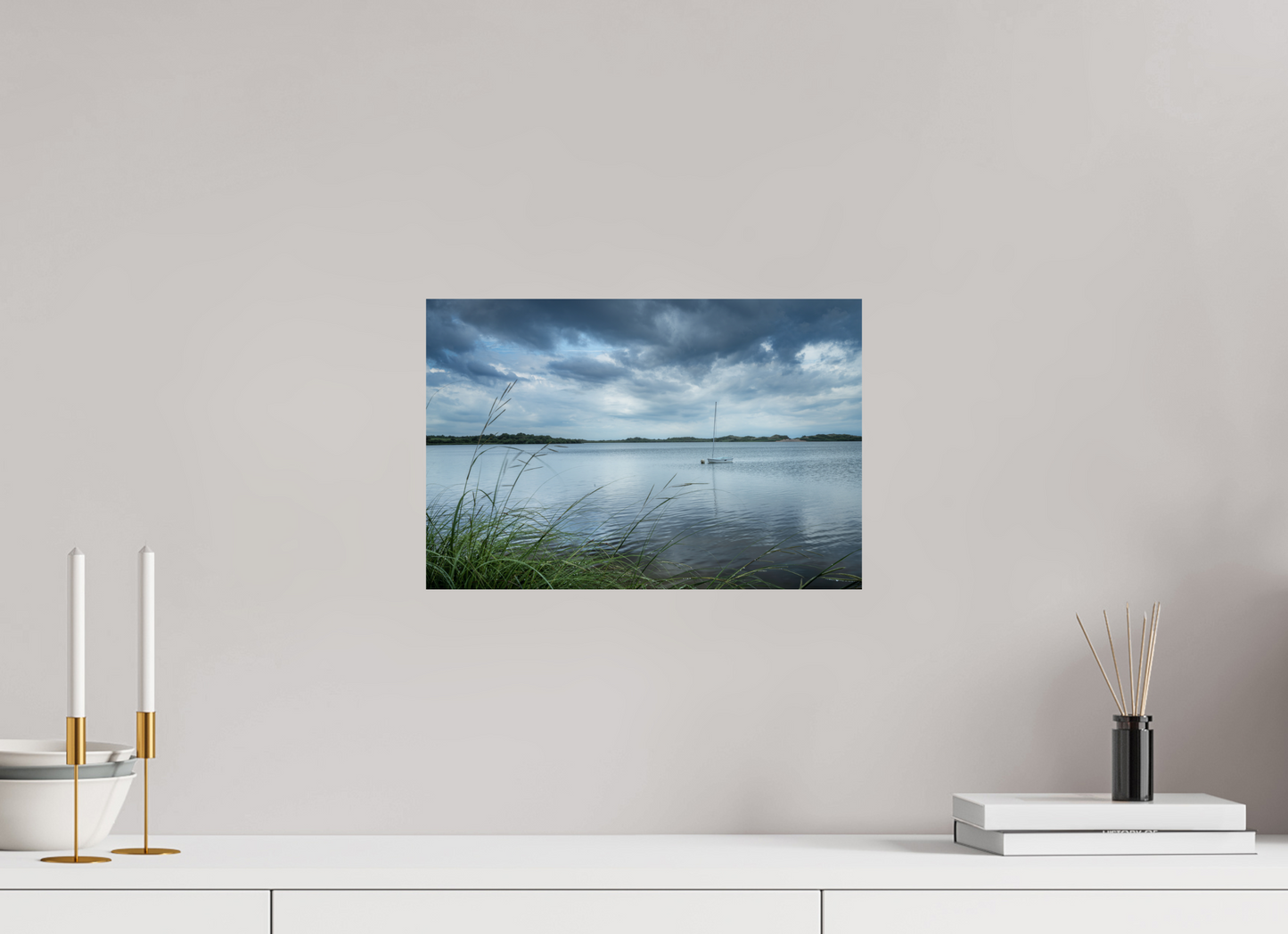 15 x 10″, ChromaLuxe HD Metal Print Lonely Boat on Sachem Pond