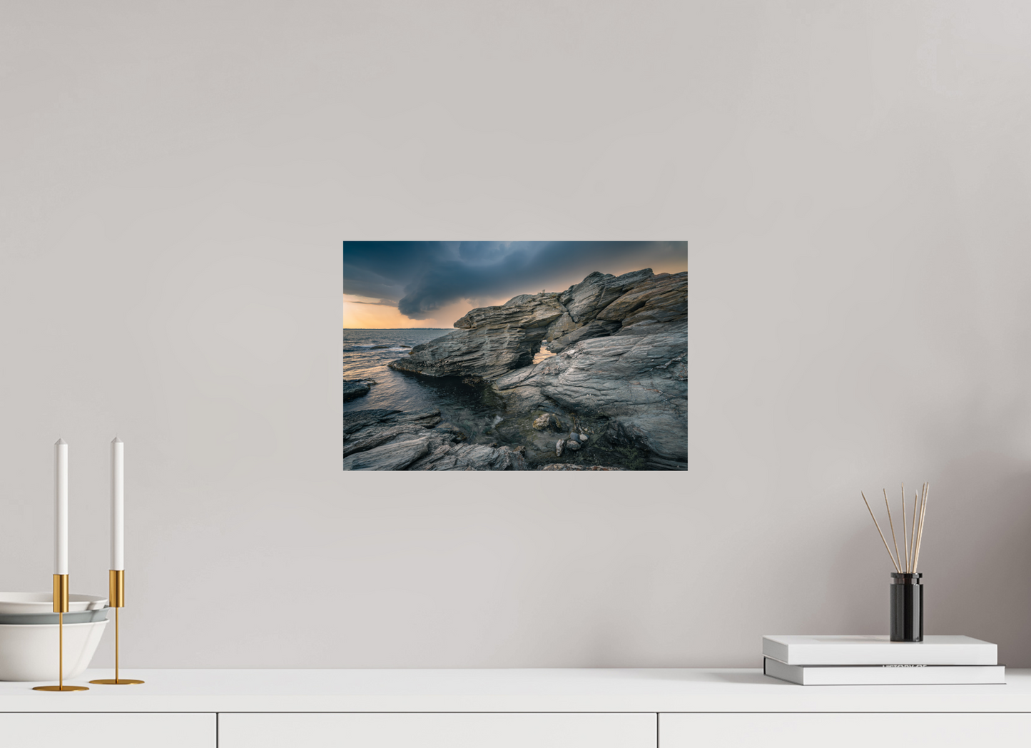15 x 10″, Premium Metallic Effect Photo Print on Fuji Crystal Pearl Paper Thunderstorm Over Beavertail Arch