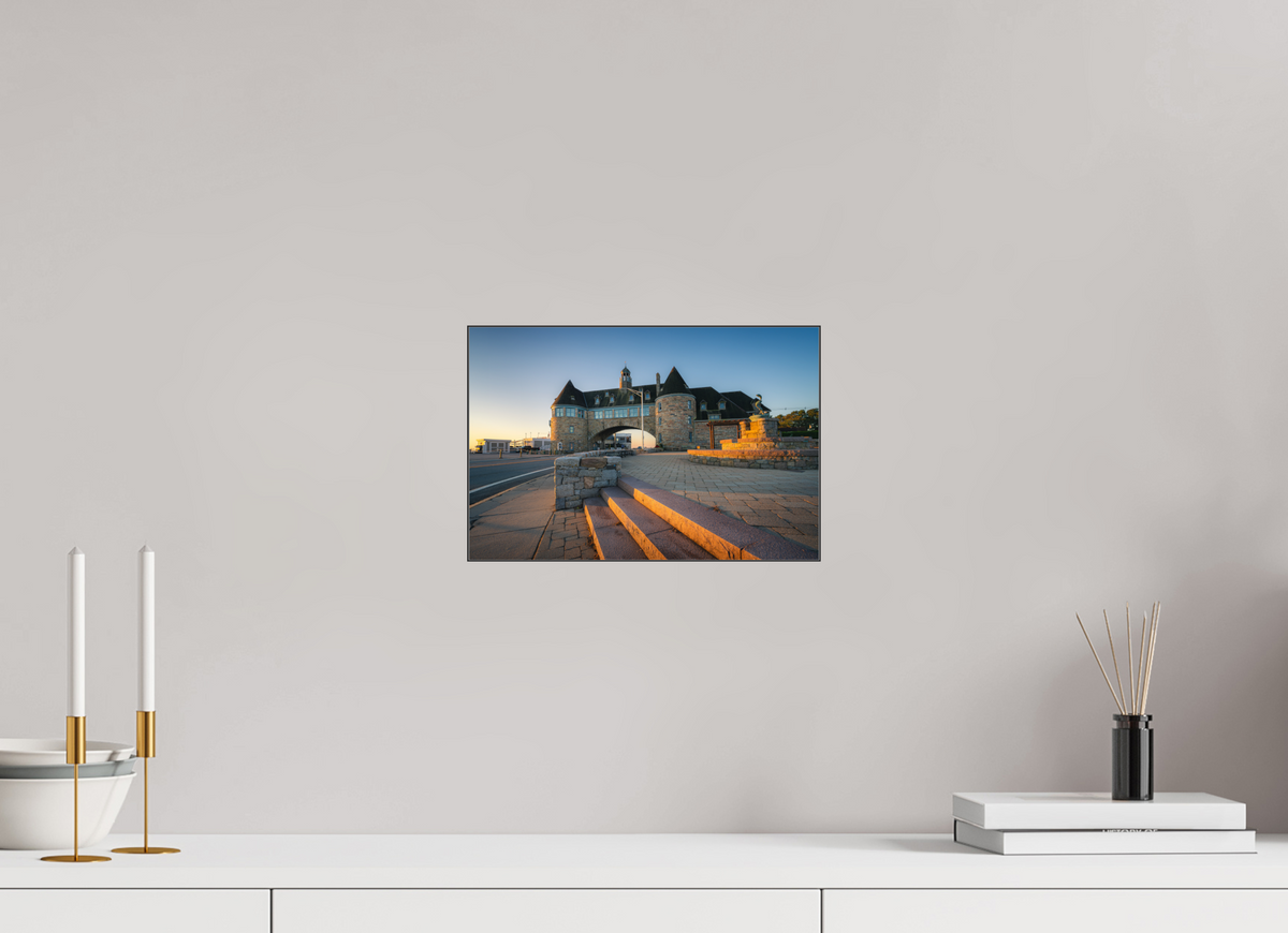 12 x 8″, Premium Photo Print under Acrylic Glass with Black Slimline Case Golden Sunrise at The Towers