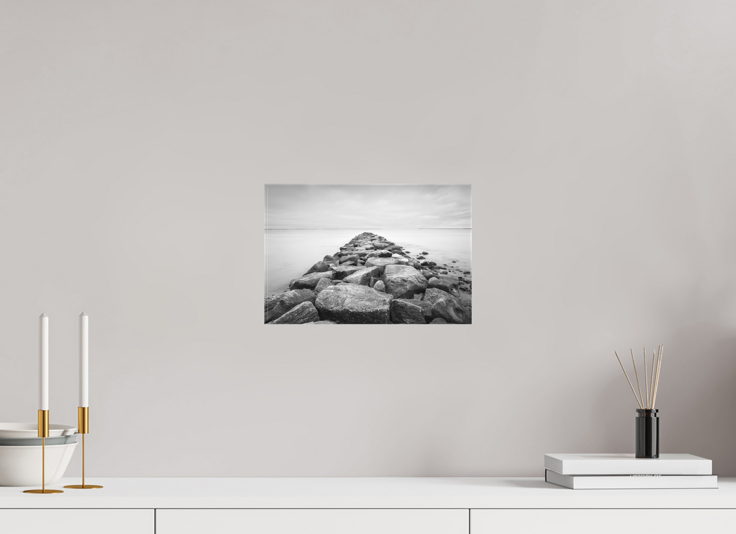 12 x 8″, Matte Canvas Print Sand Hill Cove Rocks
