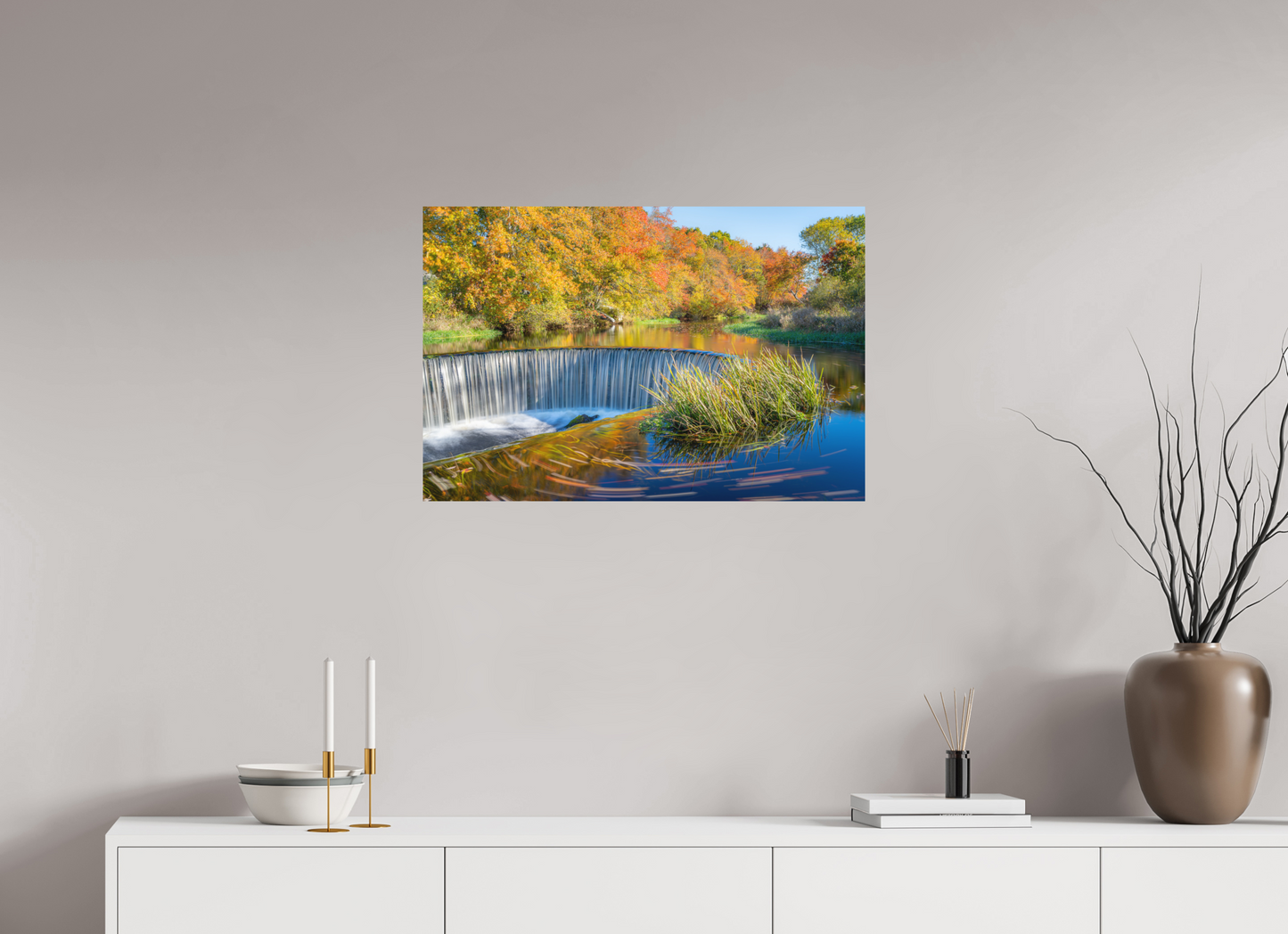 30 x 20″, Matte Photo Print on Fuji Crystal DP II Peak Fall Colors Over Horseshoe Falls