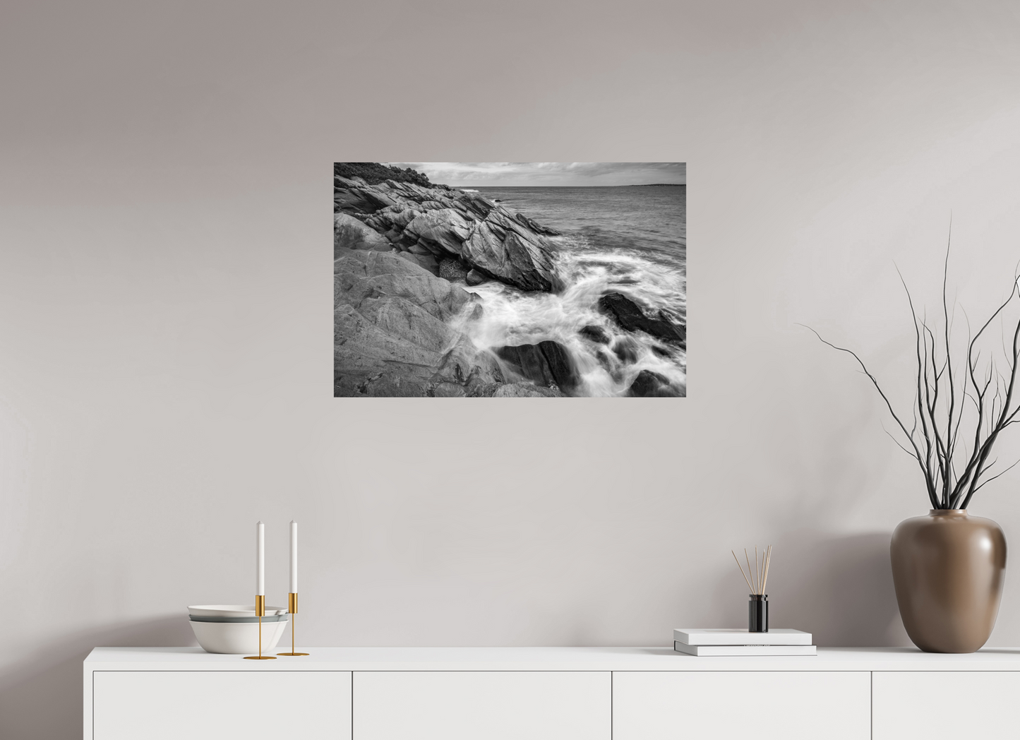 30 x 20″, ChromaLuxe HD Metal Print Beavertail Cliffs