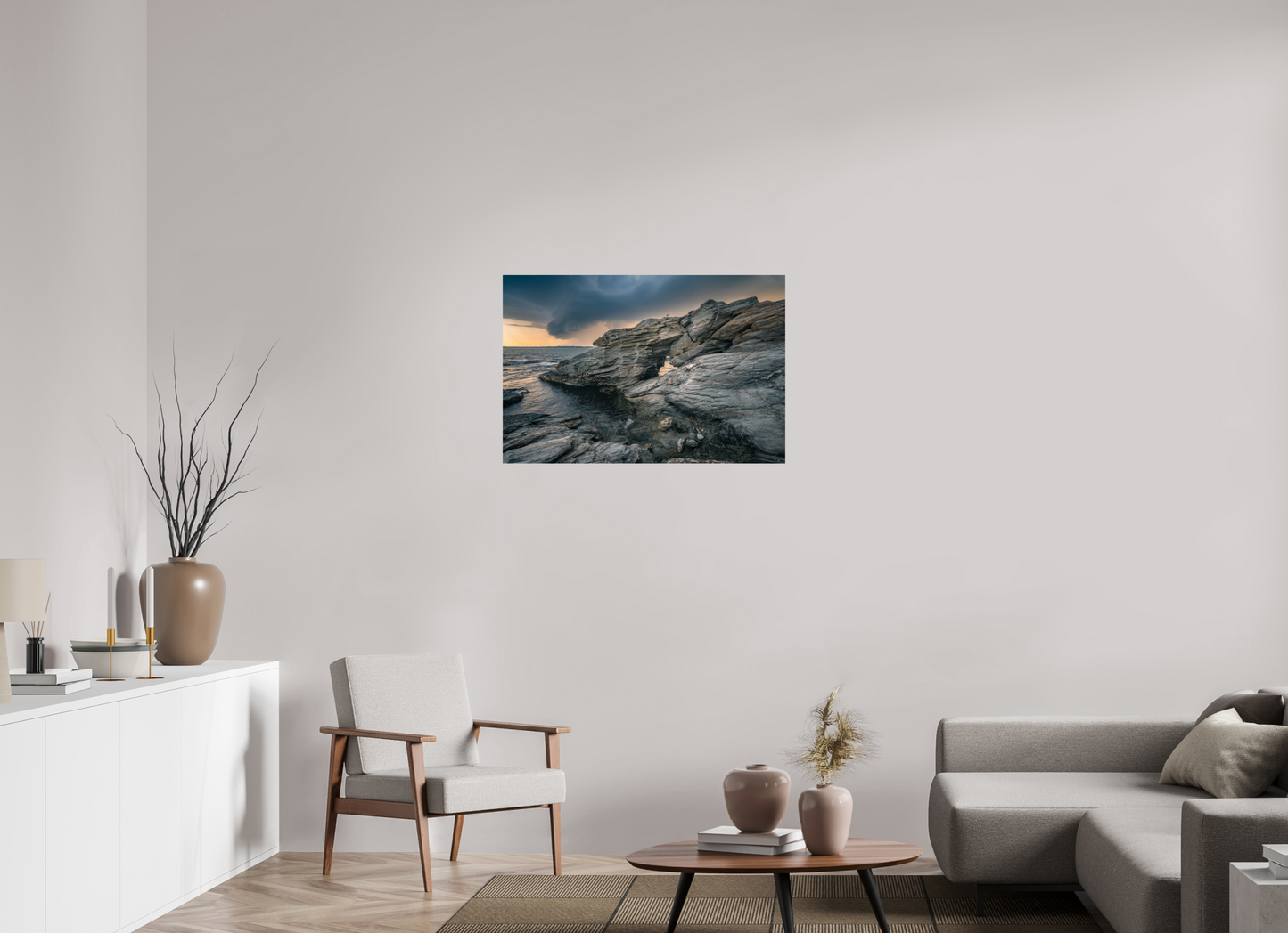36 x 24″, Premium ChromaLuxe HD Aluminum Metal Print Thunderstorm Over Beavertail Arch