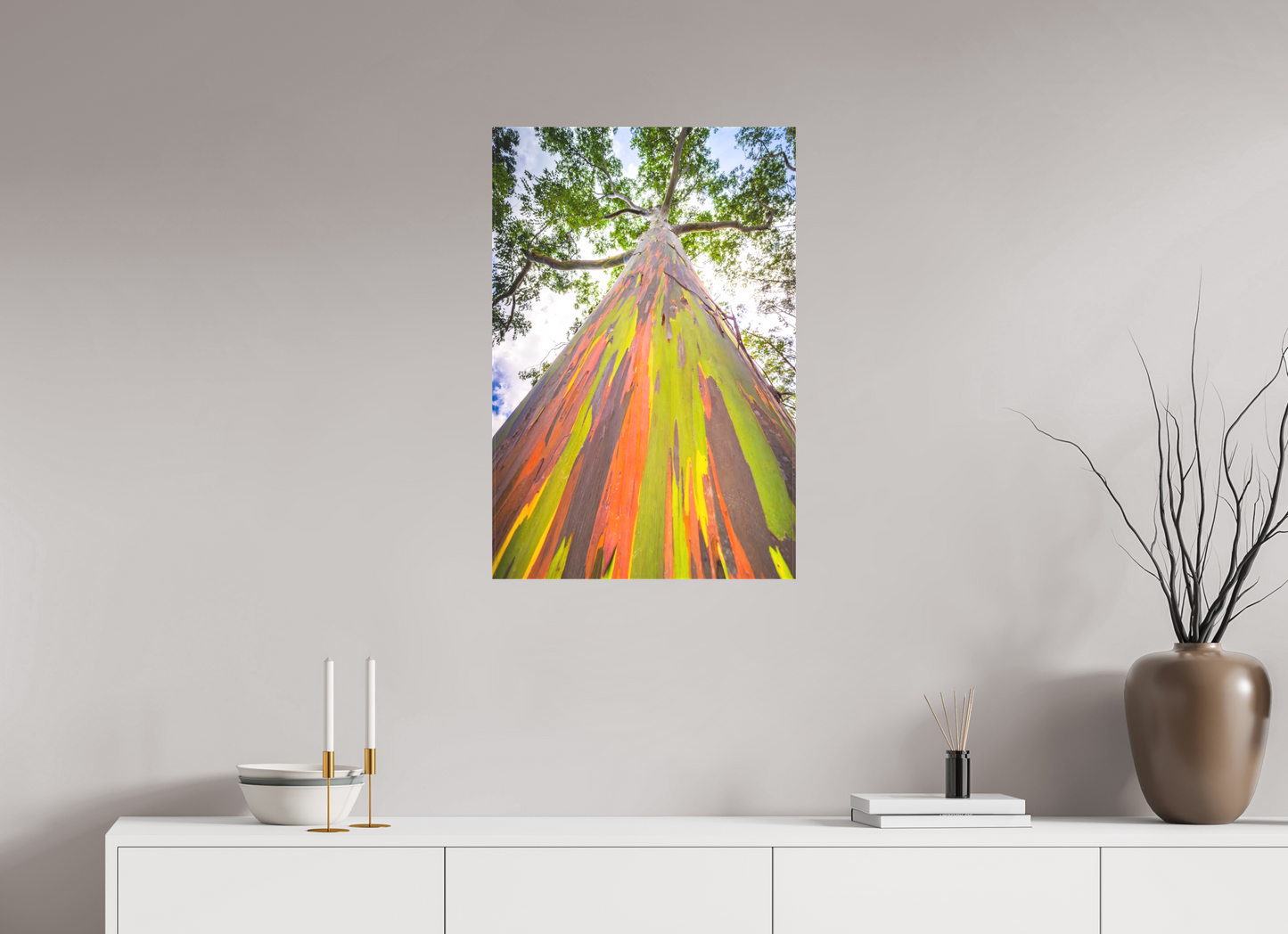 20 x 30″, Matte Canvas Print Rainbow Eucalyptus Tree