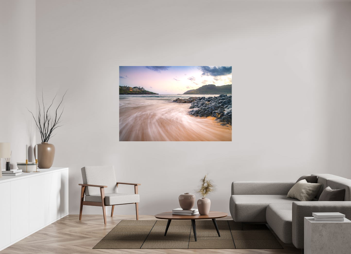 66 x 44″, Matte Canvas Print Waves Retreating