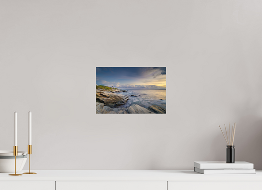12 x 8″, Photo Print On Fuji Crystal DP II Twilight at Beavertail Lighthouse