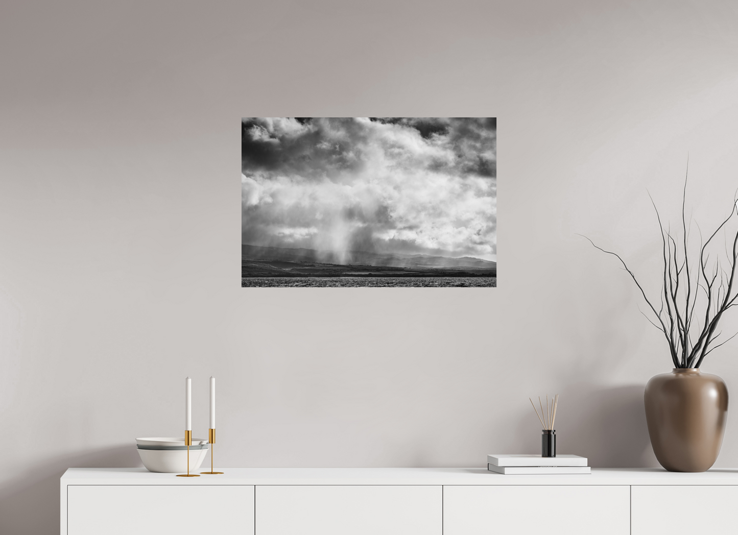 30 x 20″, ChromaLuxe HD Metal Print Rain Showers Along the Napali Coast