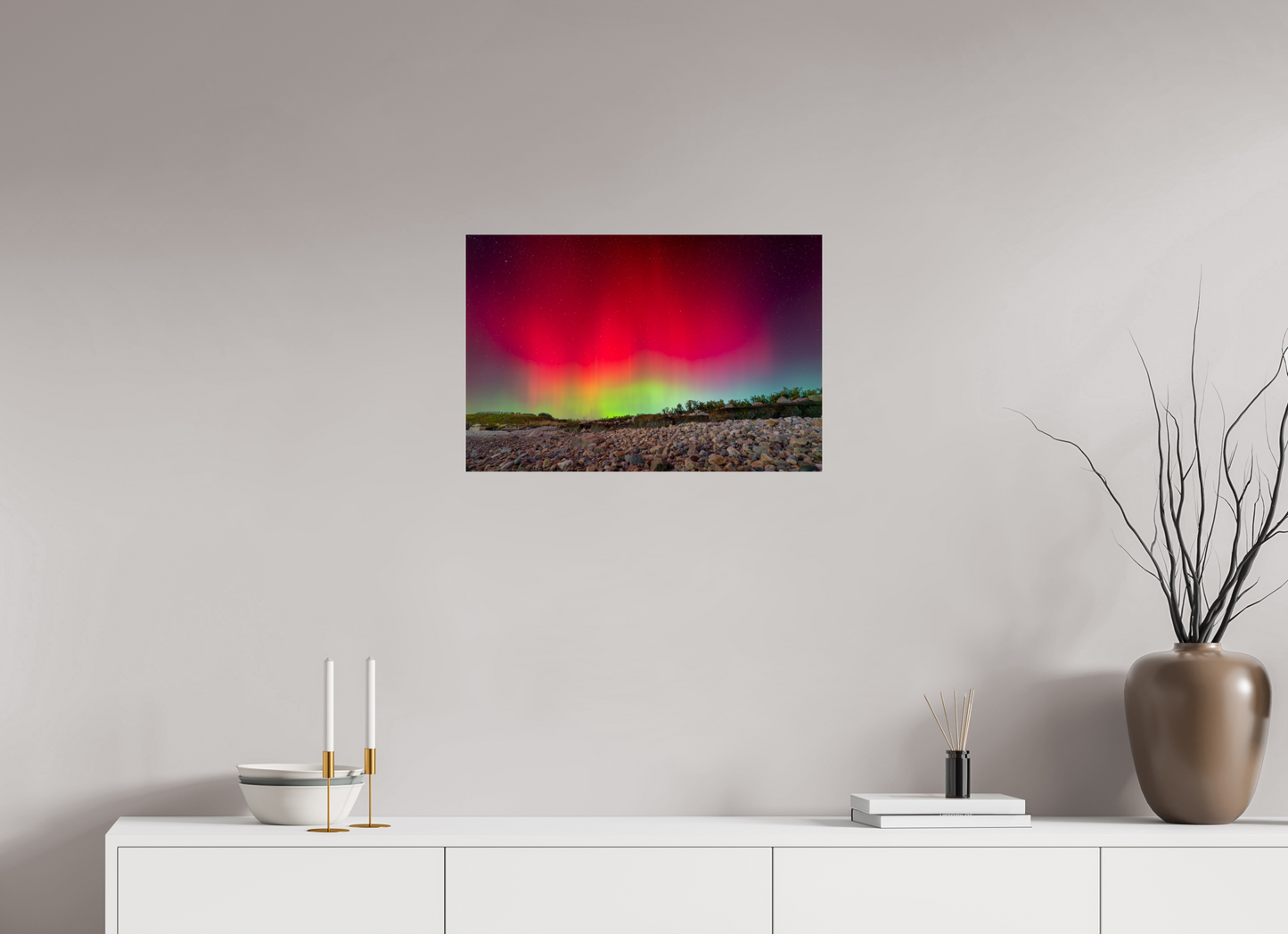 24 x 16″, ChromaLuxe HD Metal Print Aurora Borealis at Camp Cronin