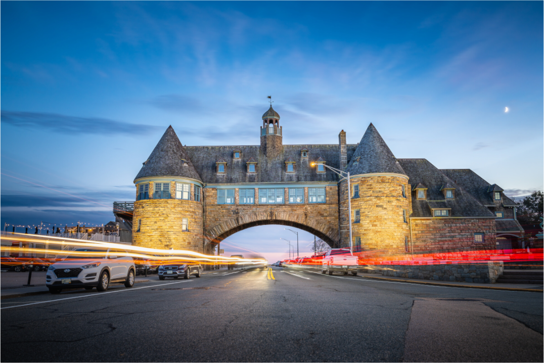 Main image Narragansett Towers and Light Trails