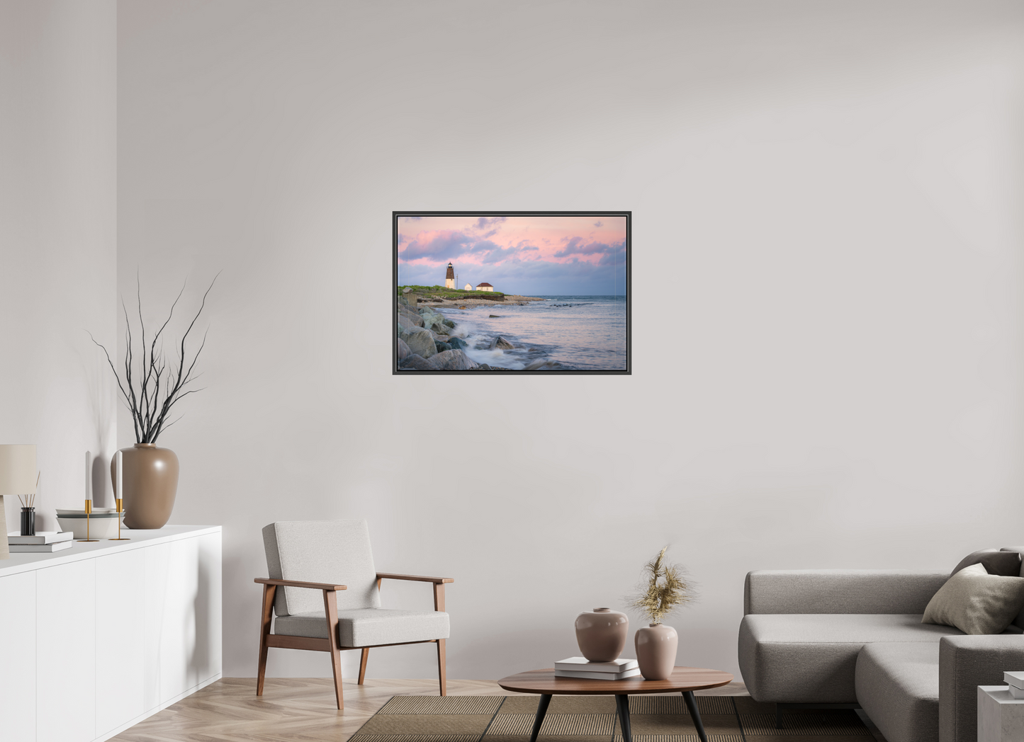36 x 24″, Matte Canvas Print with Black Wood Floater Frame Quiet Sunset at Camp Cronin