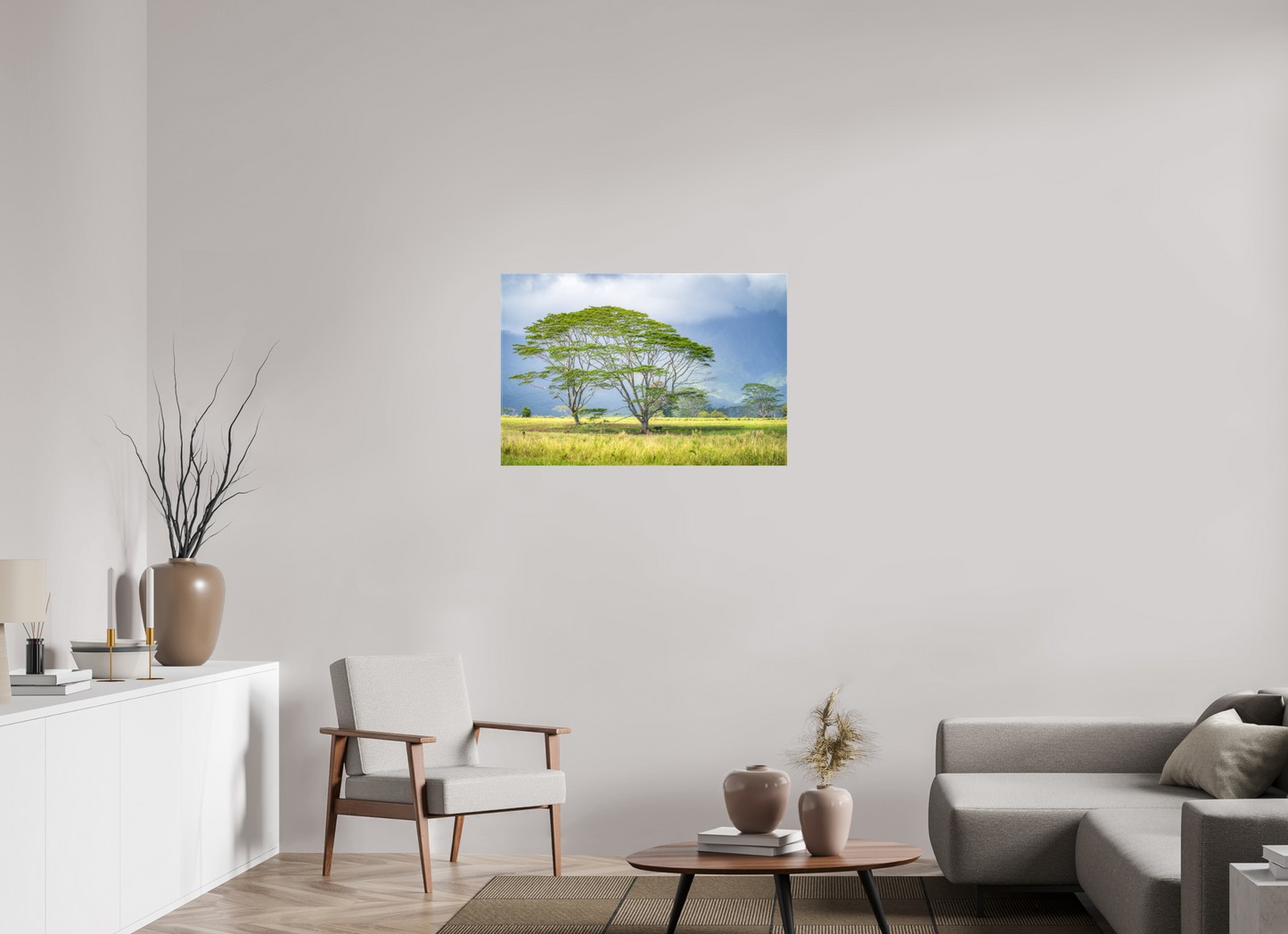 36 x 24″, Matte Canvas Print Savanna Trees of Kauai