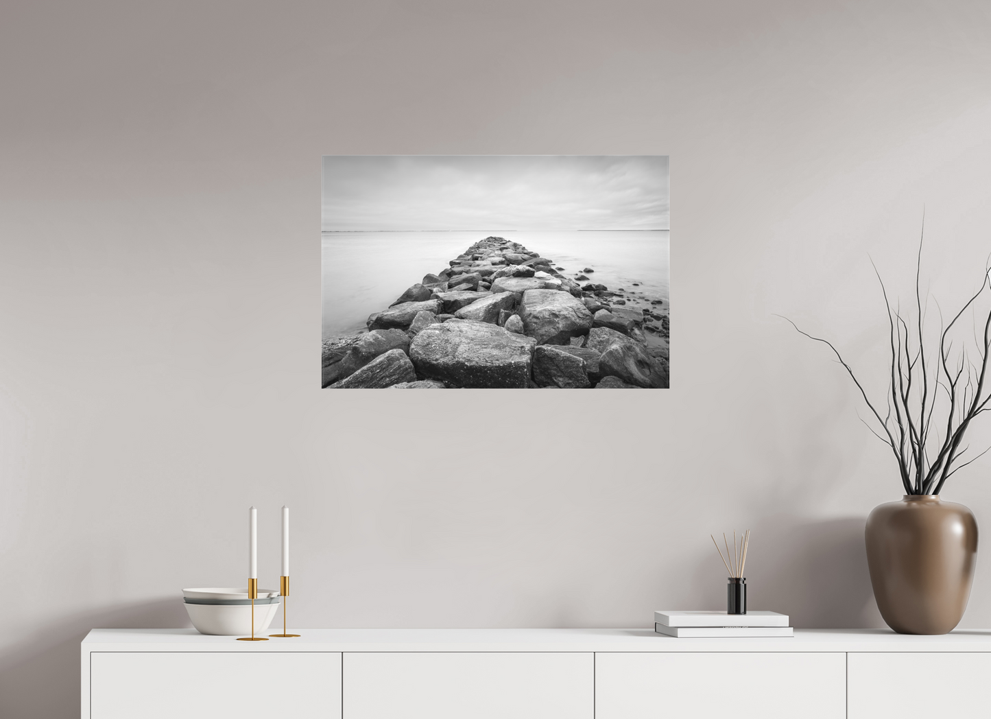 30 x 20″, Matte Canvas Print Sand Hill Cove Rocks