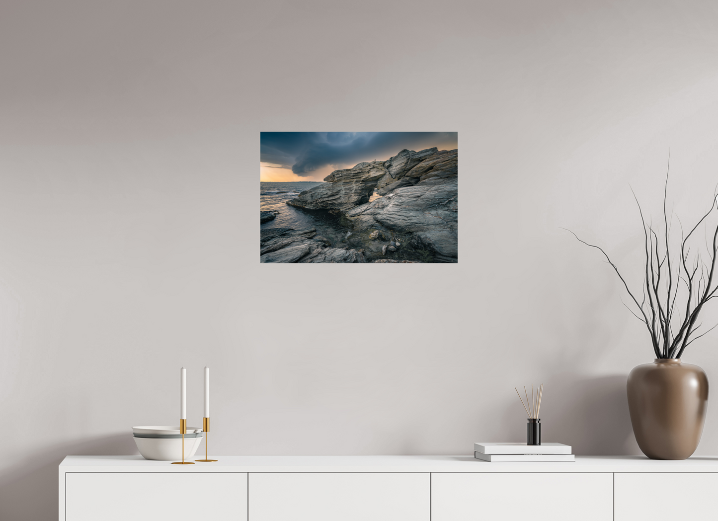 24 x 16″, Premium Photo Print on Fujiflex High Gloss Paper Thunderstorm Over Beavertail Arch