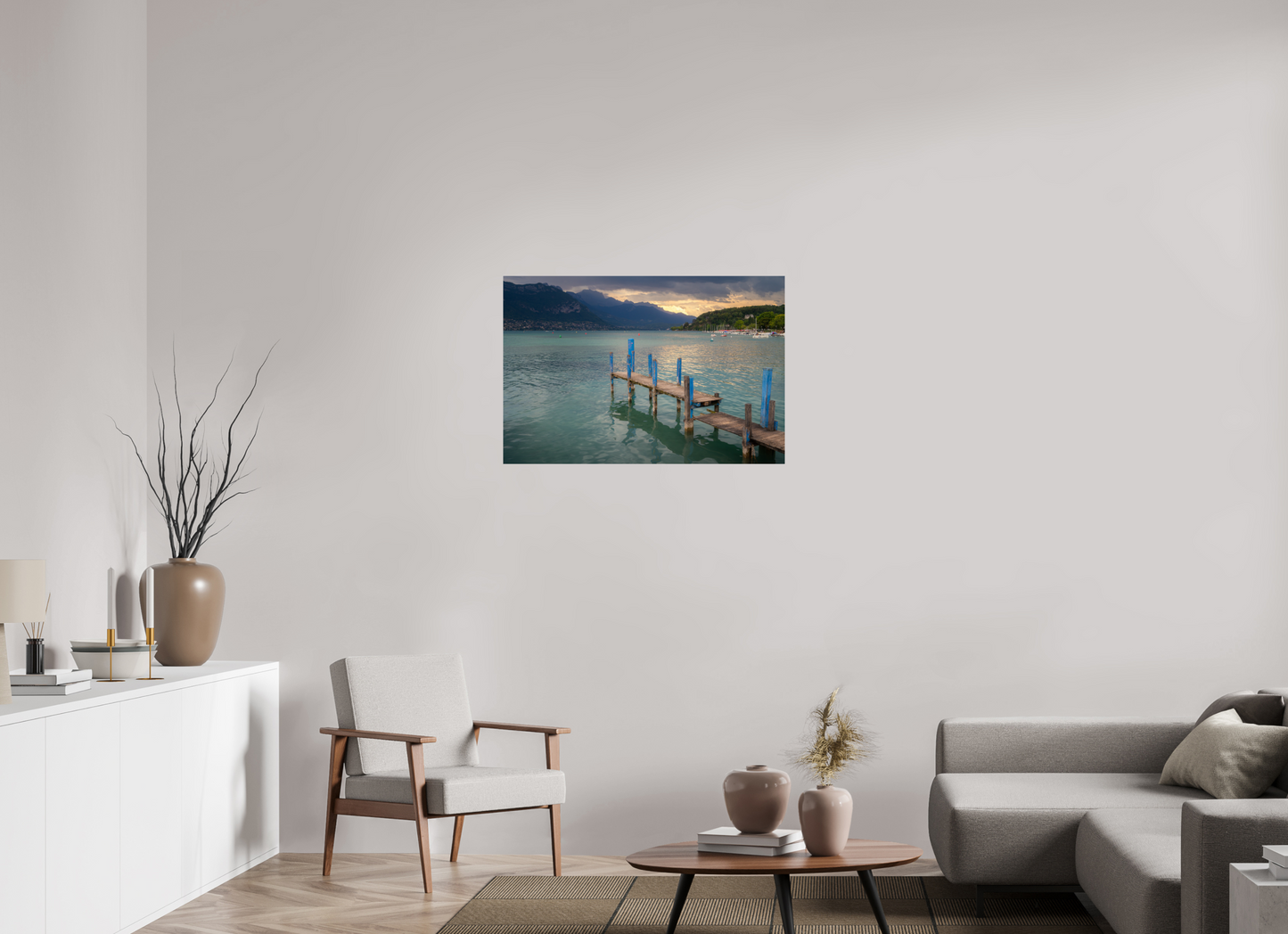 36 x 24″, Metallic Photo Print on Fuji Crystal Pearl Thunderstorm over Lake Annecy