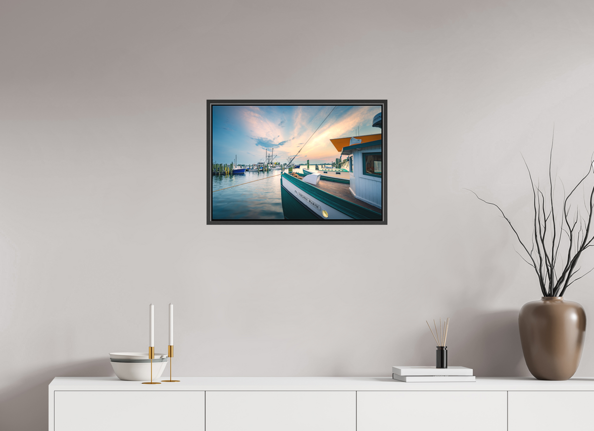 24 x 16″, Matte Canvas Print with Black Wood Floater Frame Virginia Marisse