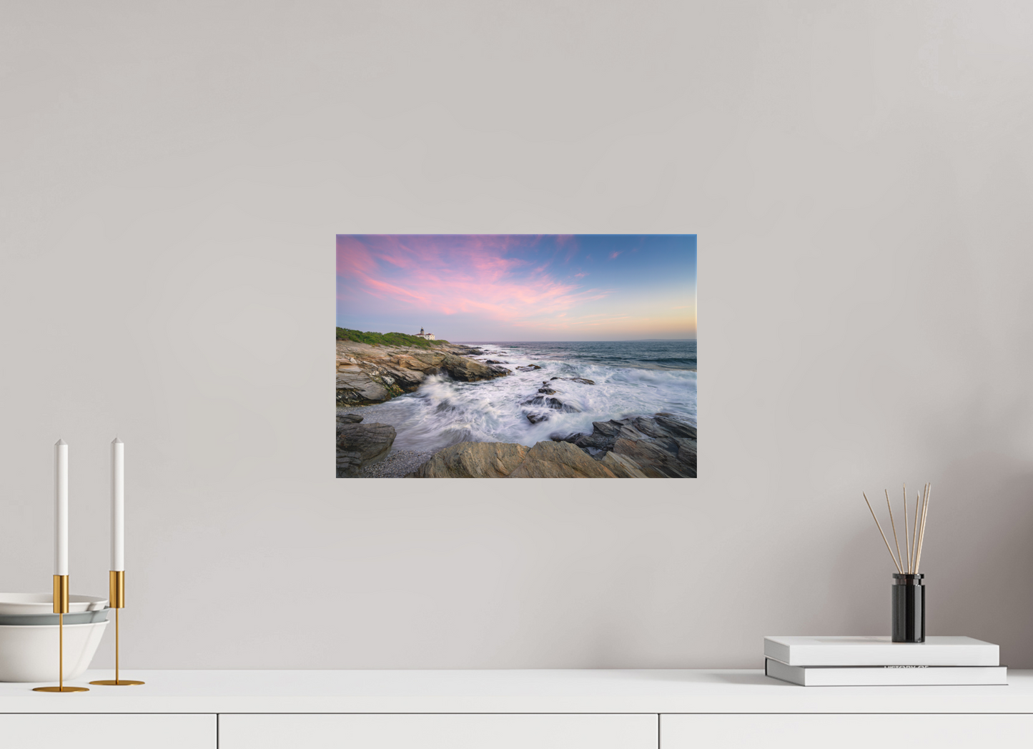 15 x 10″, Matte Canvas Print Rough Seas at Sunset